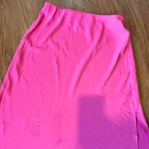 Hot pink midi skirt